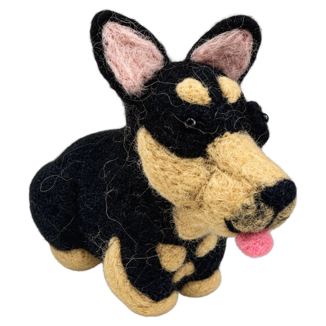 Pip the Pinscher, felt bag charm with a hanging loop