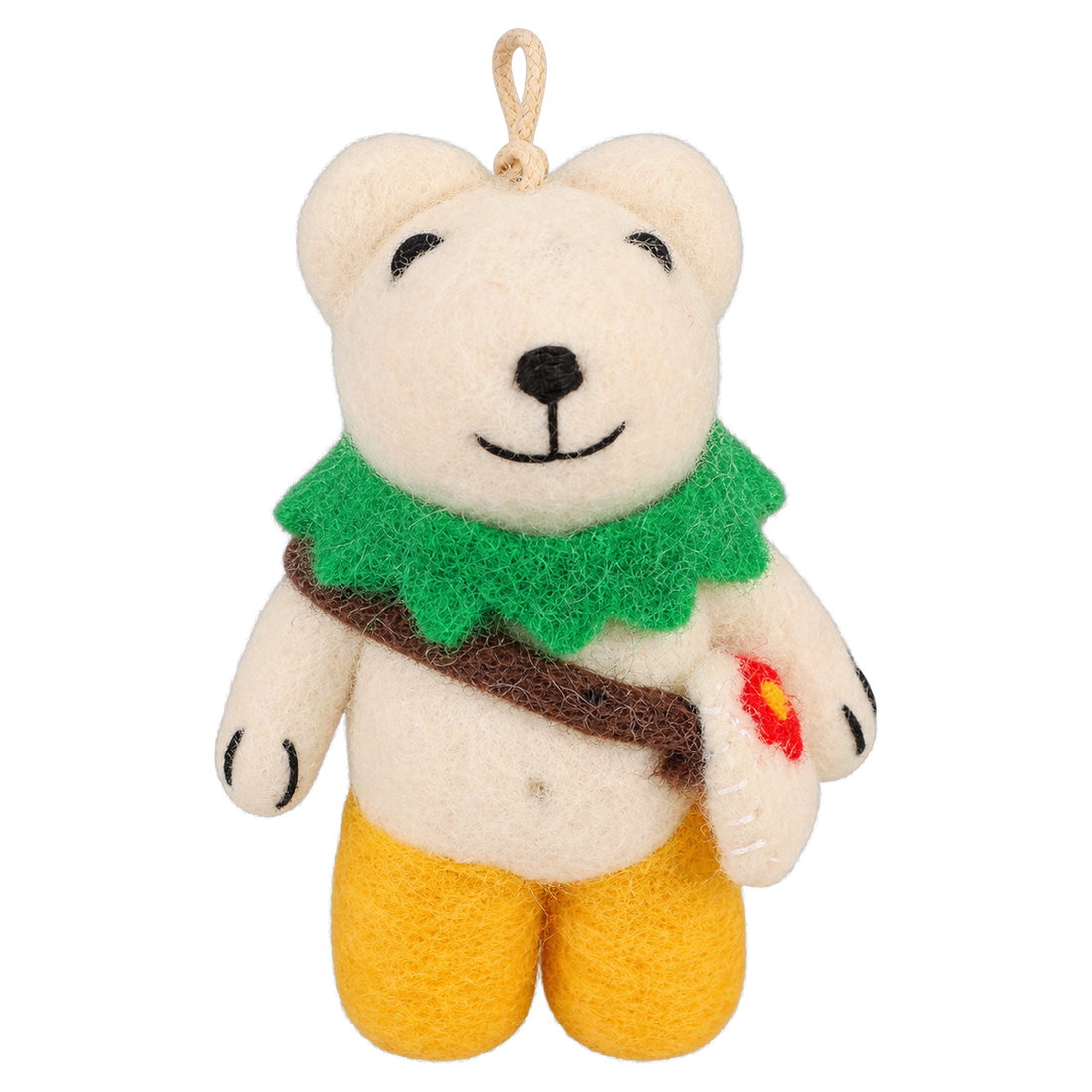 Polar Bear Cub, felt hanging ornament with a hanging loop