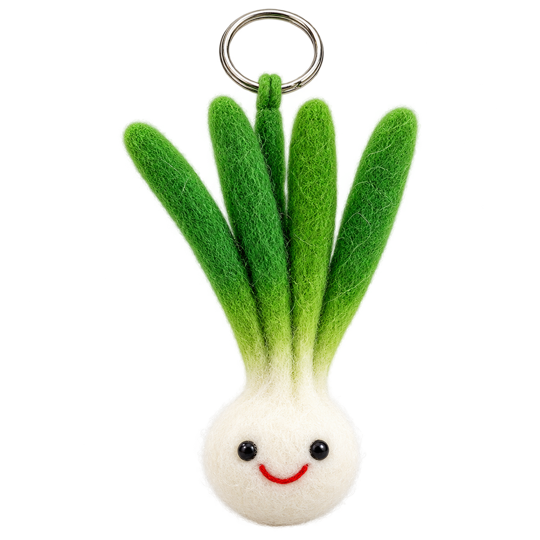 Spring Onion Sam, needle-felted wool charm