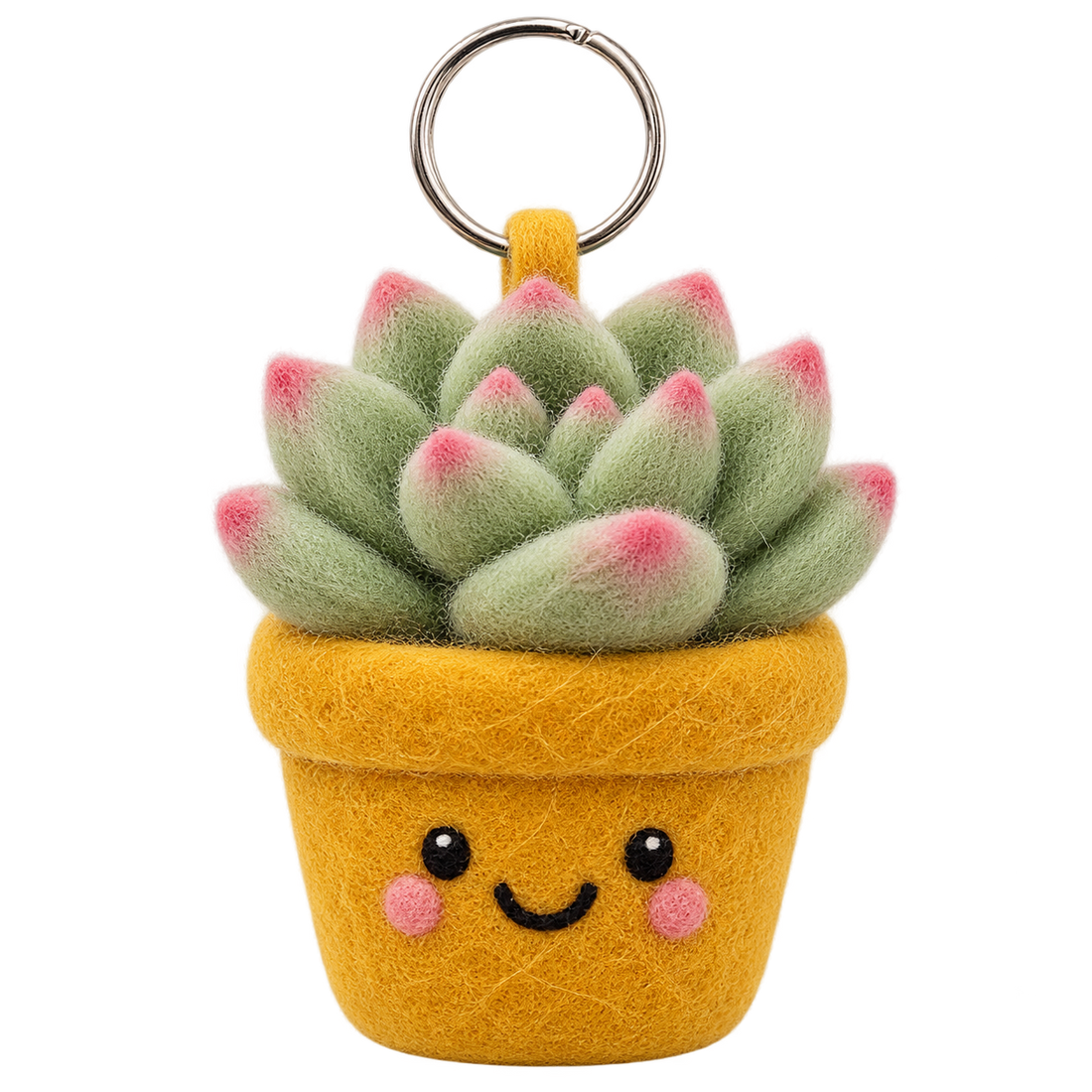 Succulent, needle-felted wool charm