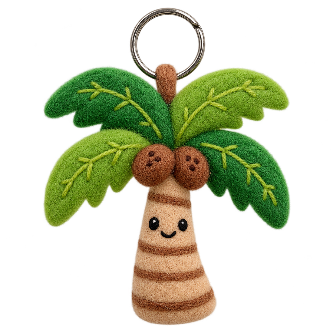 Tiny Palm, needle-felted wool charm