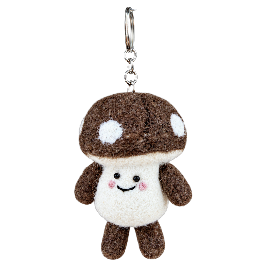 Truffle Cap, felt keychain on a key ring