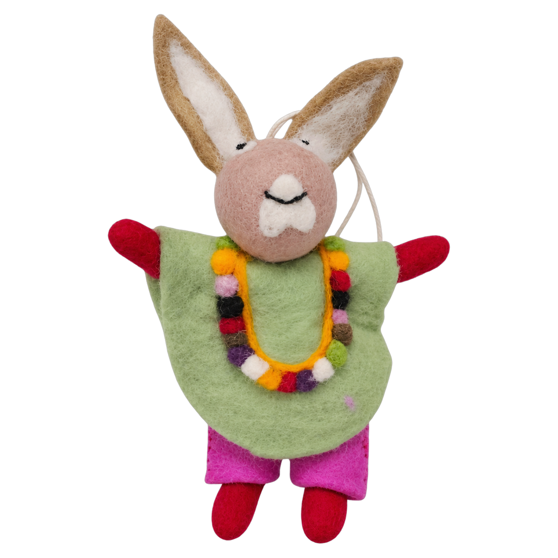 Wizard Bunny, felt bag charm with a hanging loop